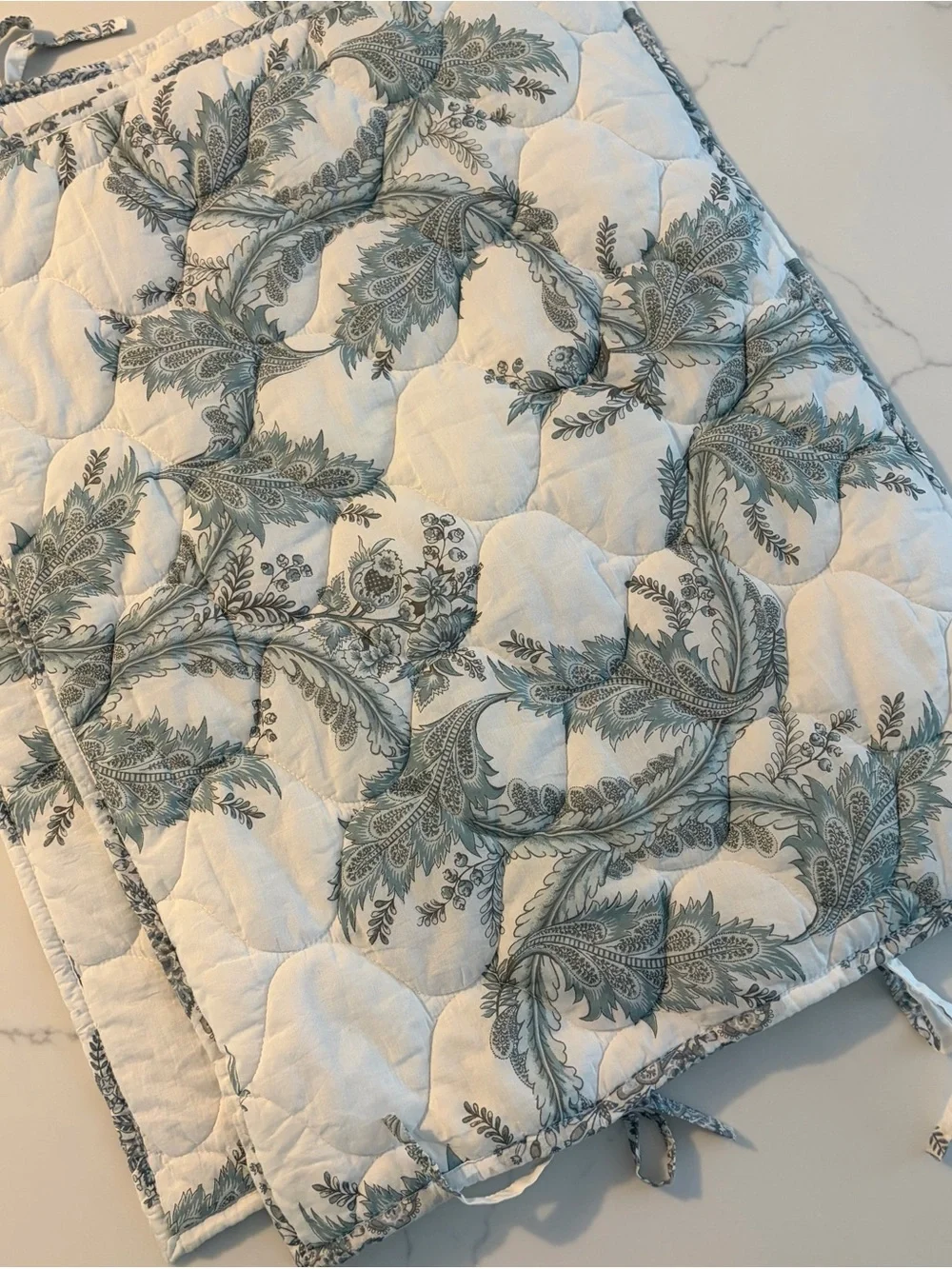 Pottery Barn Blue Motif Shani Reversible Standard Sham 26 X 20 Floral - SET OF 2
